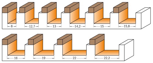 CMT Frez prosty z łożyskiem górnym Z2 D19 I38,1 S12 mm / drewno / płyta wiórowa