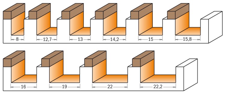 CMT Frez prosty z łożyskiem górnym Z2 D16 I20 S8 mm / drewno / płyta wiórowa