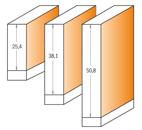 CMT Frez prosty z łożyskiem dolnym Z2 D19 I25,4 S8 mm negatyw / drewno / płyta wiórowa