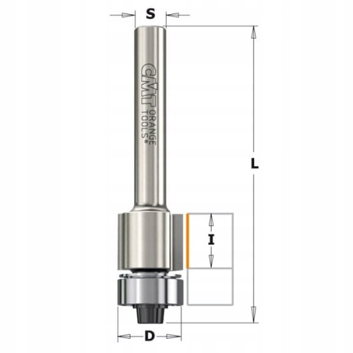 CMT Frez diamentowy z łożyskiem dolnym Z2 D12,7 I11 S6 mm