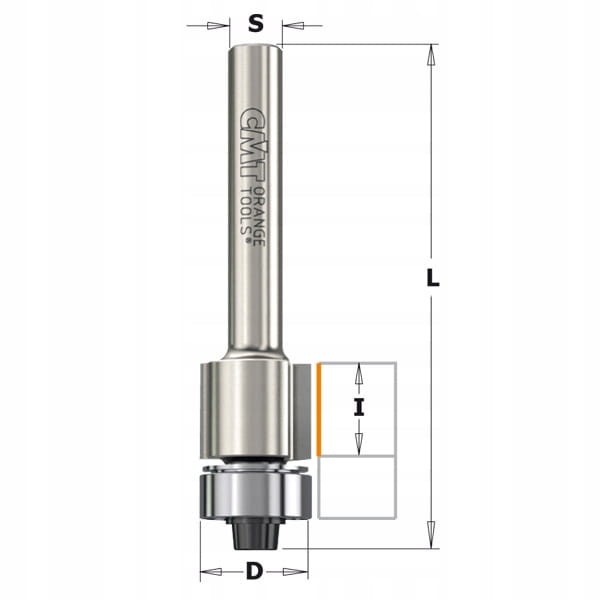 CMT Frez diamentowy z łożyskiem dolnym Z2 D12,7 I11 S6 mm