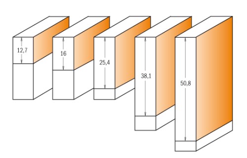 CMT Frez prosty z łożyskiem dolnym Z2 D6,35 I25 S6 mm / drewno / płyta wiórowa