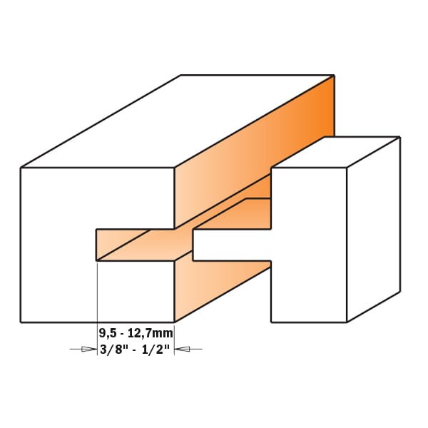 CMT Zestaw frezów regulowanych pióro-wpust S12 mm