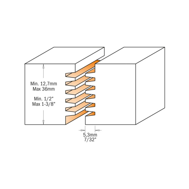 CMT Frez do połączeń klinowych / mikrowczep z łożyskiem D47,6 I12-40 S12 mm