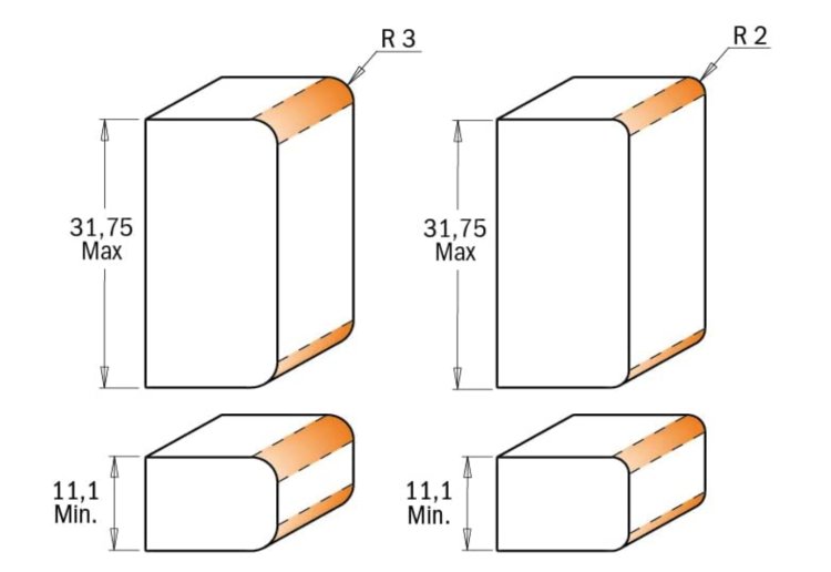 CMT Frez zaokrąglająco-fazujący regulowany z łożyskiem R4,76 45° D38,1 S12 mm