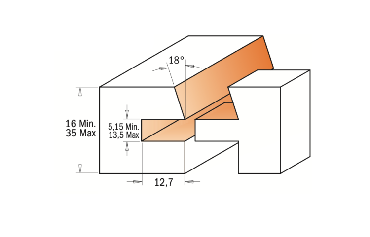 CMT Zestaw frezów regulowanych pióro-wpust S12 mm