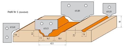 CMT Zestaw frezów CNC do drzwiczek z MDF