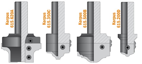 CMT Zestaw frezów CNC do drzwiczek z MDF