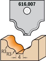 616.007 Nóż profilowy 20x20x2 Profil R3 + R3