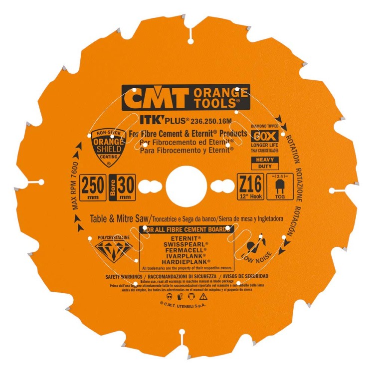 236.250.16M CMT Piła DIA 250x30x16Z / włókno-cement / GK / eternit®