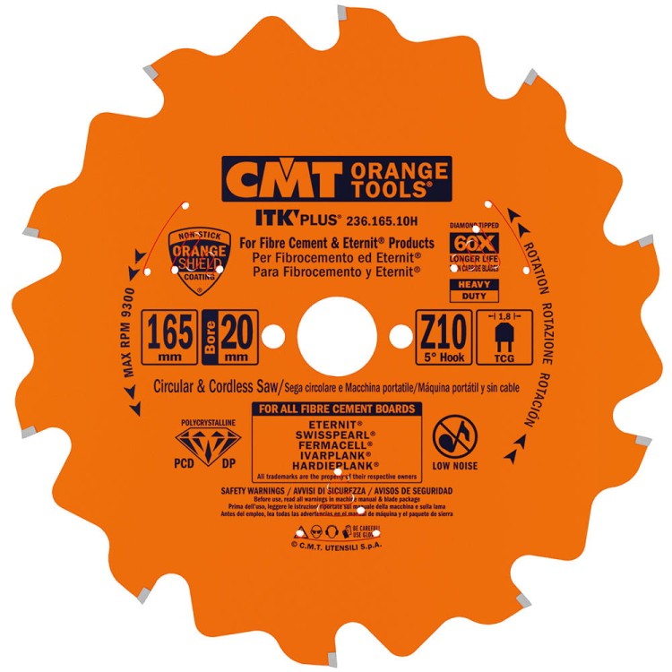 236.165.10H CMT Piła DIA 165x20x10Z / włókno-cement / GK / eternit®