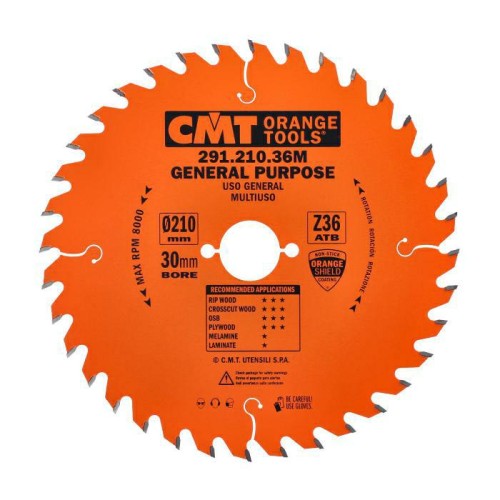 291.210.36M CMT Piła do drewna 210x30x36Z / cięcie uniwersalne
