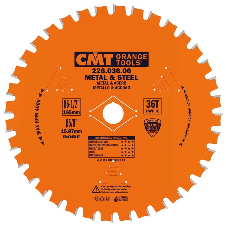 226.036.06 CMT Piła HM do STALI 165x15,87x36Z / STAL STANDARD