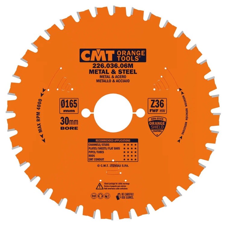 226.036.06M CMT Piła HM do STALI 165x30x36Z / STAL STANDARD
