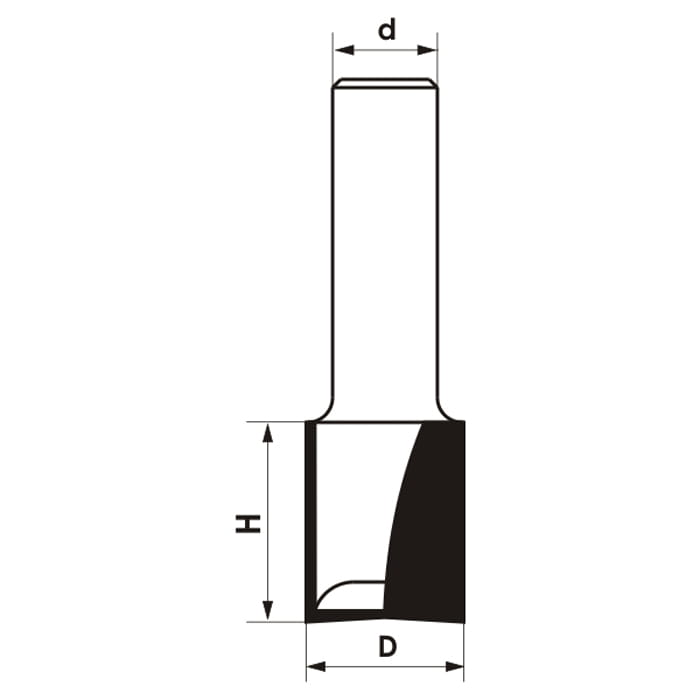 GLOBUS Frez prosty wiercący Z2 D20 I35 S12 mm / Premium