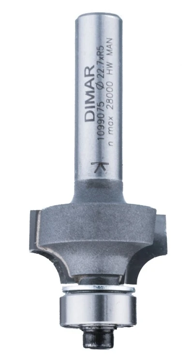 DIMAR frez ćwierćwałek z łożyskiem Z2 D22,7 B12 L50 R5 d8 1099075