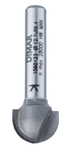 DIMAR frez półwałek czołowy Z2 D12,7 B9,5 L38 R6,35 d6 1060123