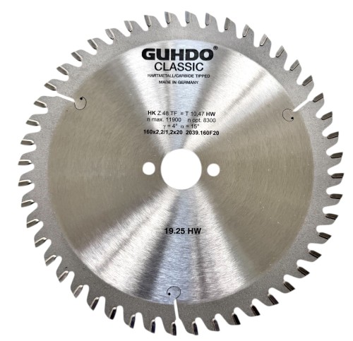 GUHDO piła tarczowa TF Classic D160 B2,2 c1,2 d20 Z48 2039.160F20