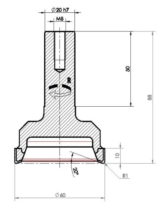 DIMAR frez diamentowy do planowania Z4 D60 B10 L88 d20 S4899.00.760 — widok 5