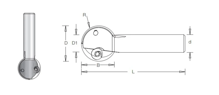 DIMAR głowica kulista Z2 D16 B14 L70 d12 R8 1063649 — widok 3