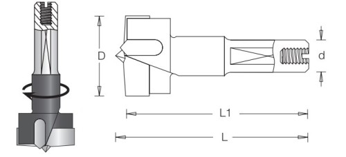 DIMAR wiertło puszkowe D35 L70 d10 prawe 2031487