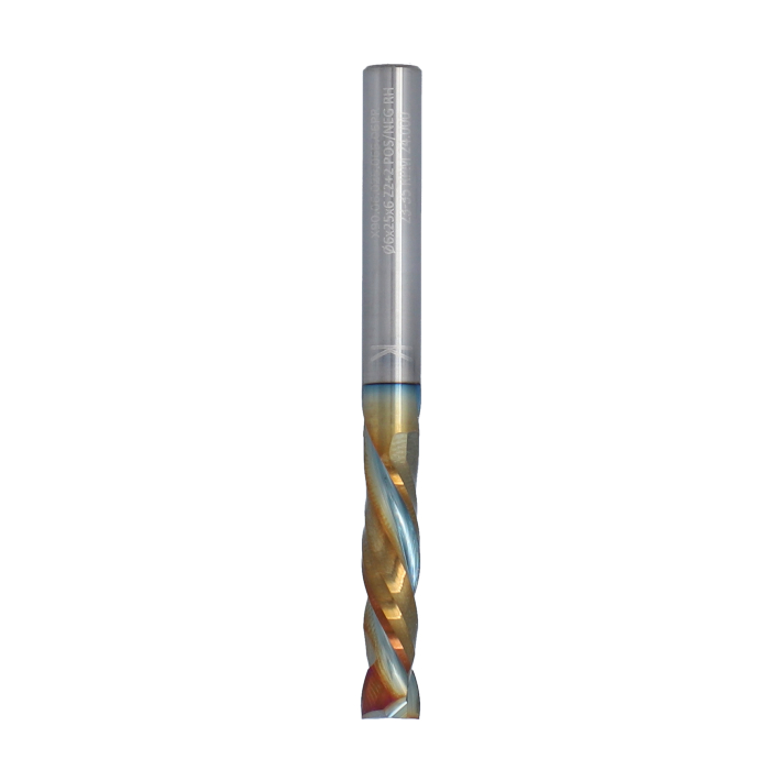 ITA TOOLS frez spiralny kompresyjny pozytyw + negatyw Z2+2 D6 I25 L65 S6 wykańczający powłoka Platinum