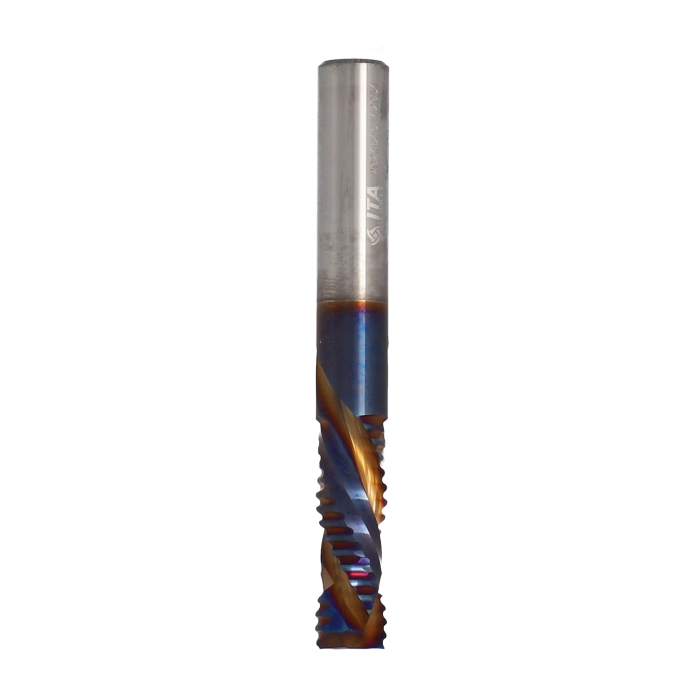 ITA TOOLS frez spiralny kompresyjny pozytyw + negatyw Z2+2 D8 I25 L65 S8 zgrubny powłoka Platinum