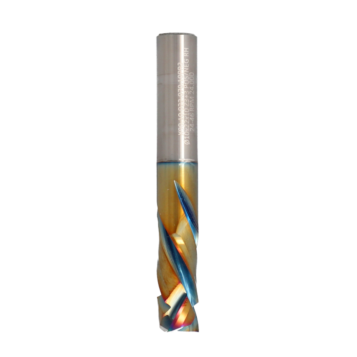 ITA TOOLS frez spiralny kompresyjny pozytyw + negatyw Z3+3 D10 I22 L70 S10 wykańczający powłoka Platinum