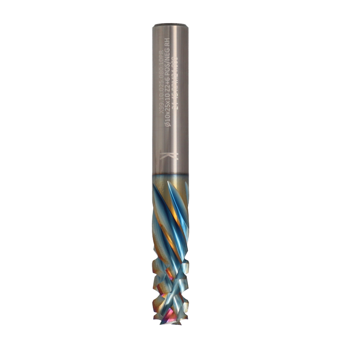 ITA TOOLS frez spiralny kompresyjny pozytyw + negatyw Z2+6 D10 I25 L80 S10 wykańczający powłoka Platinum