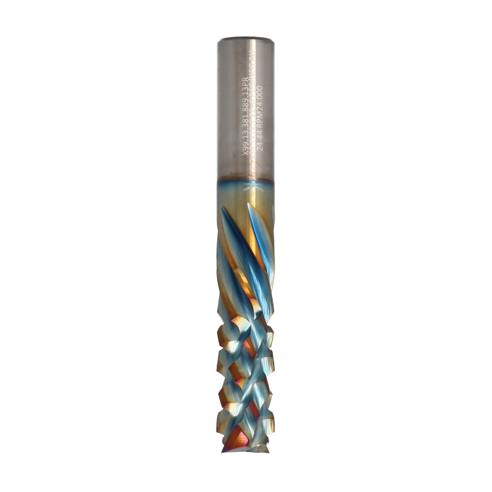ITA TOOLS frez spiralny kompresyjny pozytyw + negatyw Z2+6 D12,7 I38,1 L88,9 S12,7 wykańczający powłoka Platinum