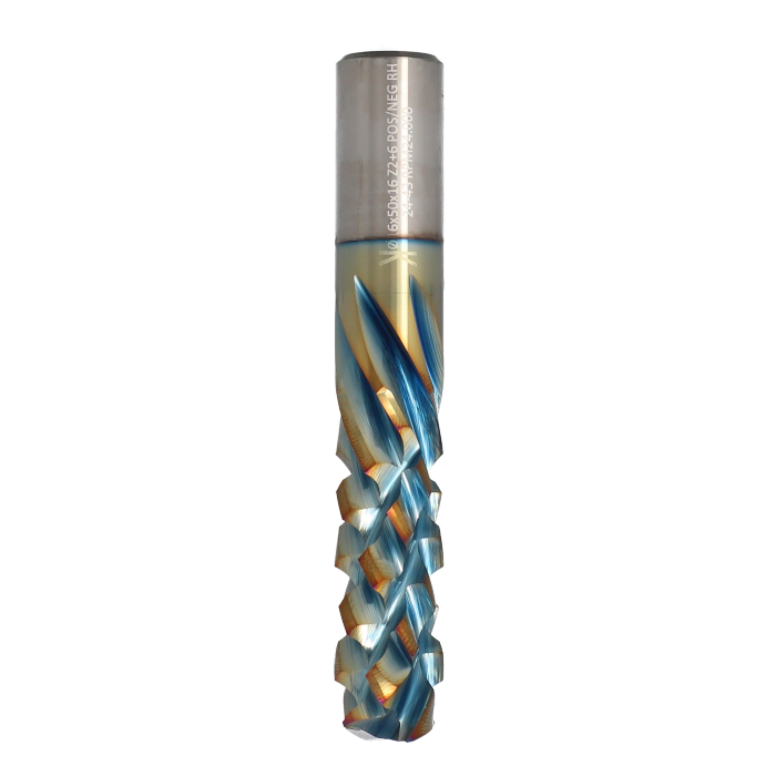 ITA TOOLS frez spiralny kompresyjny pozytyw + negatyw Z2+6 D16 I35 L90 S16 wykańczający powłoka Platinum