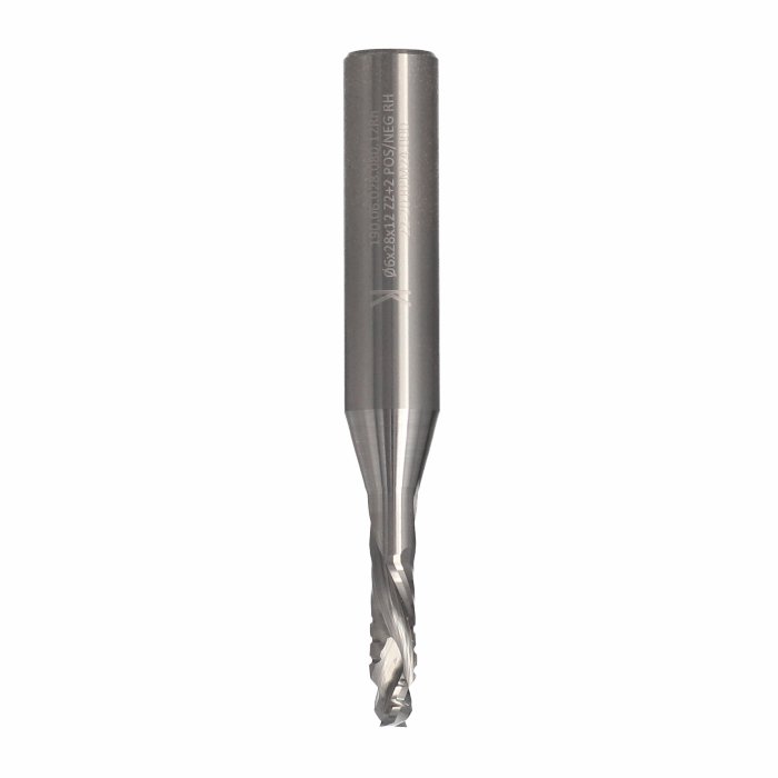 ITA TOOLS frez spiralny kompresyjny pozytyw + negatyw Z2+2 D6 I28 L80 S12 wykańczający
