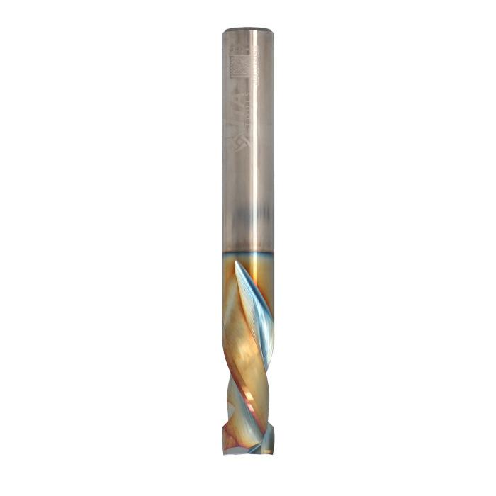 ITA TOOLS frez spiralny kompresyjny pozytyw + negatyw Z2+2 D9,52 I22,22 L76,2 S9,52 wykańczający powłoka Platinum