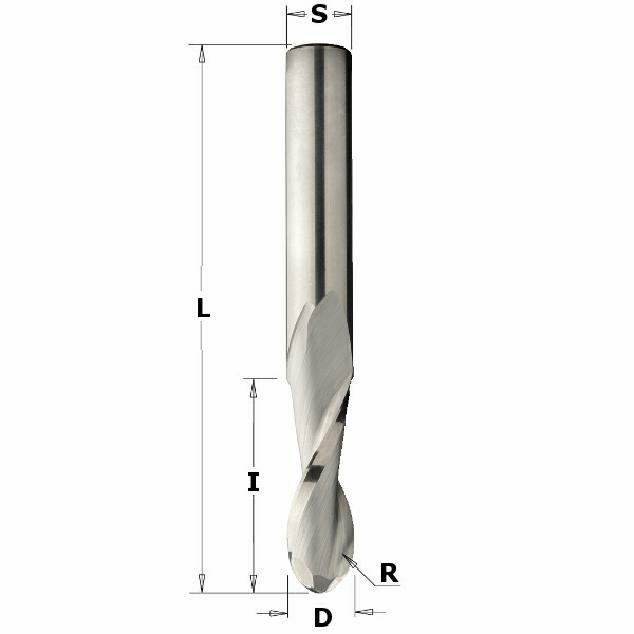 ITA TOOLS frez spiralny kulisty pozytyw Z2 D8 I32 L80 S8 R4 wykańczający