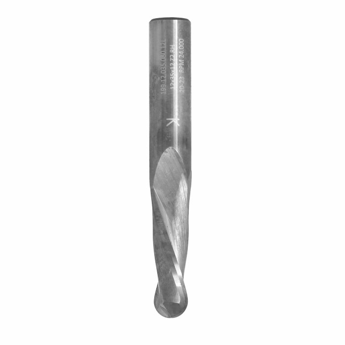 ITA TOOLS frez spiralny kulisty pozytyw Z2 D12 I35 L80 S12 R6 wykańczający