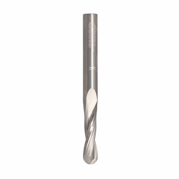 ITA TOOLS frez spiralny kulisty pozytyw Z2 D6,35 I25,4 L63,5 S6,35 R3,175 wykańczający