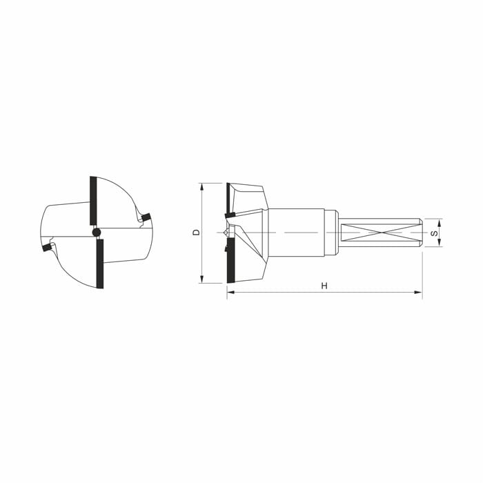 GLOBUS Wiertło puszkowe HM D25 L57 S10 mm / prawe