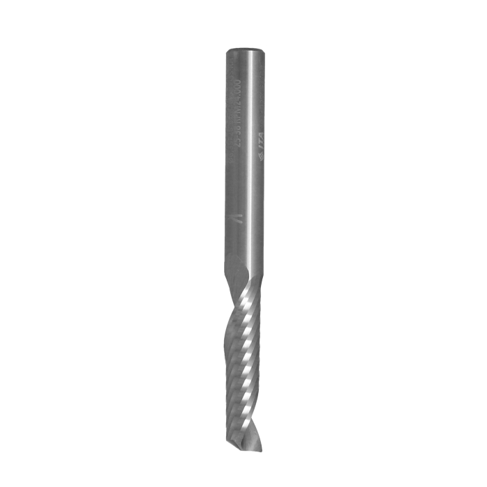 ITA TOOLS frez spiralny do aluminium i tworzyw sztucznych pozytyw Z1 D6,35 I25,4 L63,5 S6,35 wykańczający