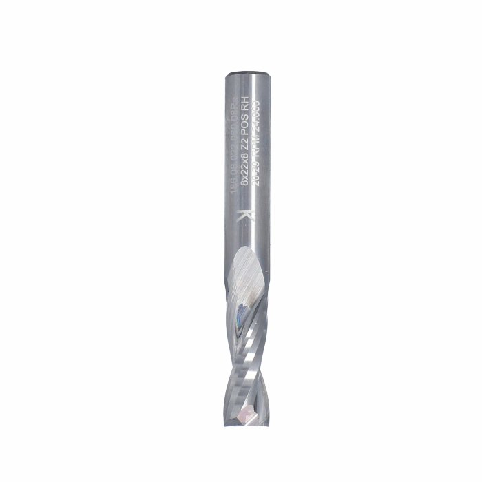 ITA TOOLS frez spiralny do aluminium i tworzyw sztucznych pozytyw Z2 D8 I22 L60 S8 wykańczający