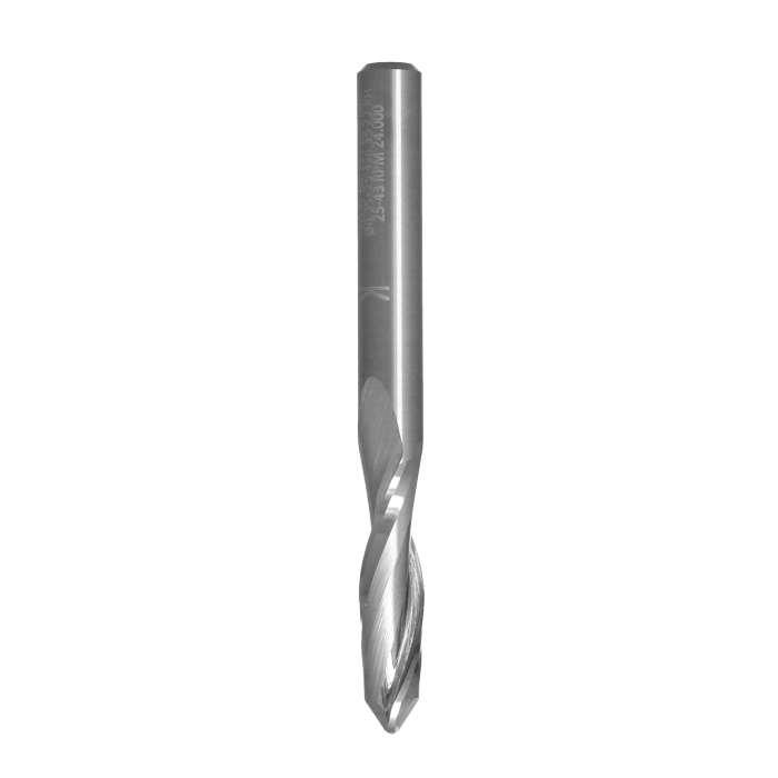 ITA TOOLS frez spiralny kulisty R3,17 do aluminium i tworzyw sztucznych pozytyw Z2 D6,35 I25,4 L63,5 S6,35 wykańczający