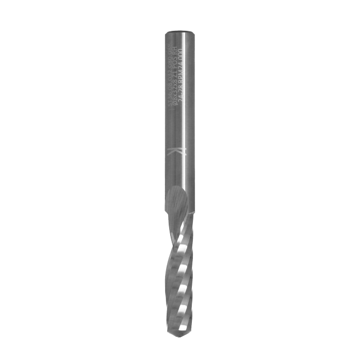 ITA TOOLS frez spiralny do tworzyw sztucznych pozytyw Z1 D8 I32 L80 S8 wykańczający