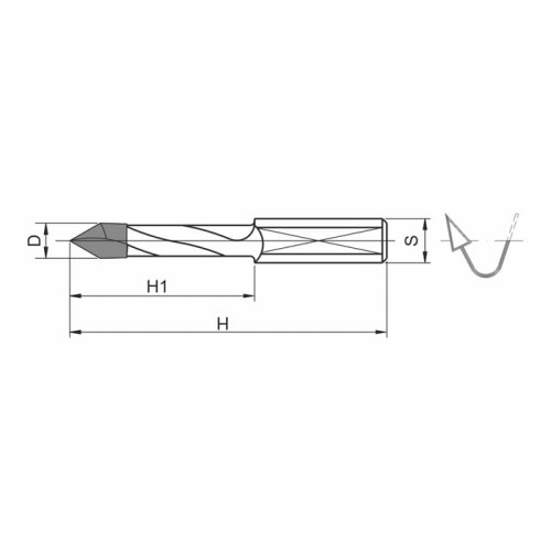 GLOBUS Wiertło przelotowe HM D5 I35 L57,5 S10 mm / prawe