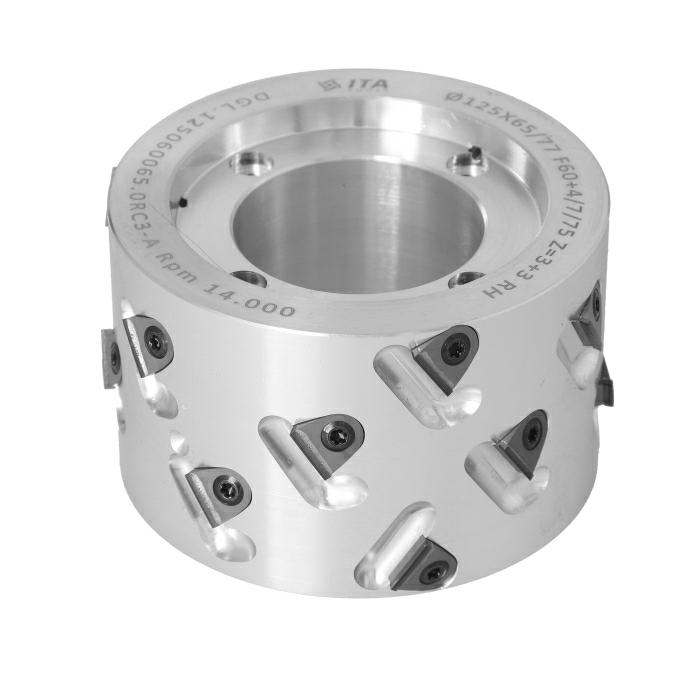 ITA TOOLS DGL Głowica DIA D125 I65/77 F60+4/7/75 Z3+3 (18) a35° H3 RH podfr.górne 90x8 / dolne 90x21,5
