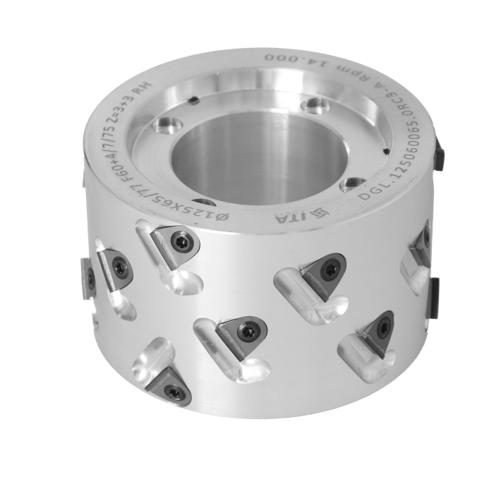 ITA TOOLS DGL Głowica DIA D125 I65/77 F60+4/7/75 Z3+3 (18) a35° H3 RH podfr.górne 90x8 / dolne 90x21,5