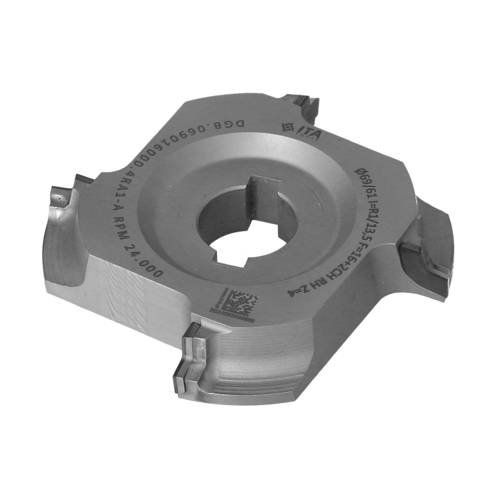 ITA TOOLS DGB.Frez PCD D69/61 IR1/13,5 F16+2CH Z4 H4,0 R1,0 RH OTT