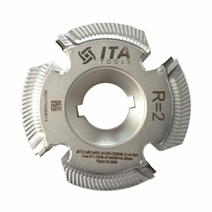 ITA TOOLS DGB.Głowica D72,5/61 I19 F20+2CH Z4 H3,0 R2 RH Holz-her FF701/1833