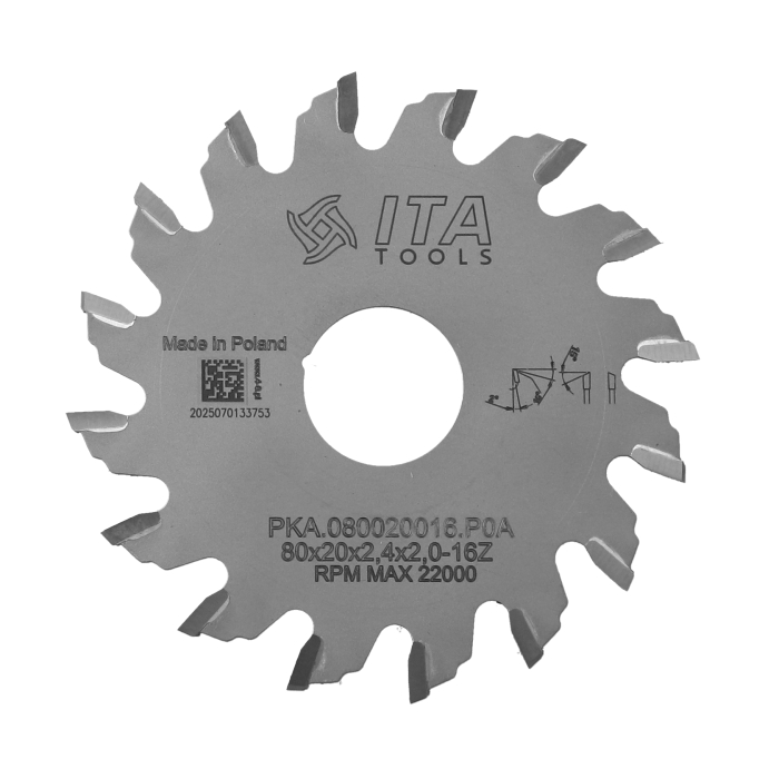 ITA TOOLS Piła tarczowa HM do okleiniarek 80x20 Z16 K2,4 NS (ATB)