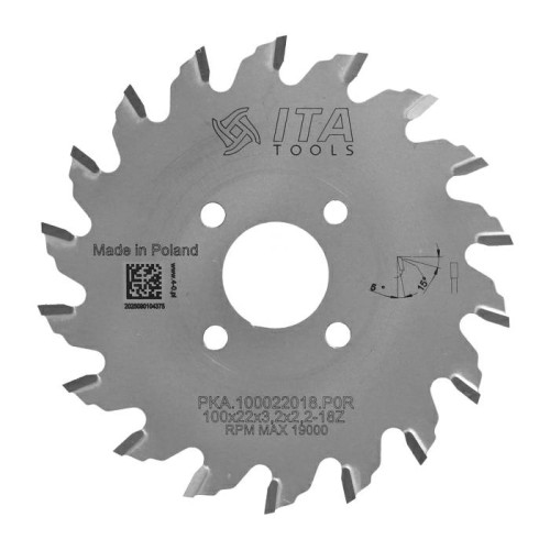 ITA TOOLS Piła tarczowa HM do okleiniarek 100x22 Z18 K3,2 PR (FTG)