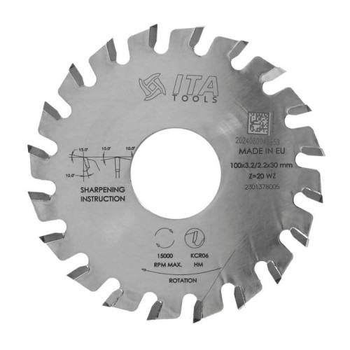 ITA TOOLS Piła tarczowa HM do okleiniarek 100x30 Z20 K3,2 NS (ATB)