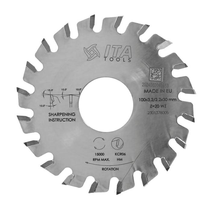 ITA TOOLS Piła tarczowa HM do okleiniarek 100x30 Z20 K3,2 NS (ATB)